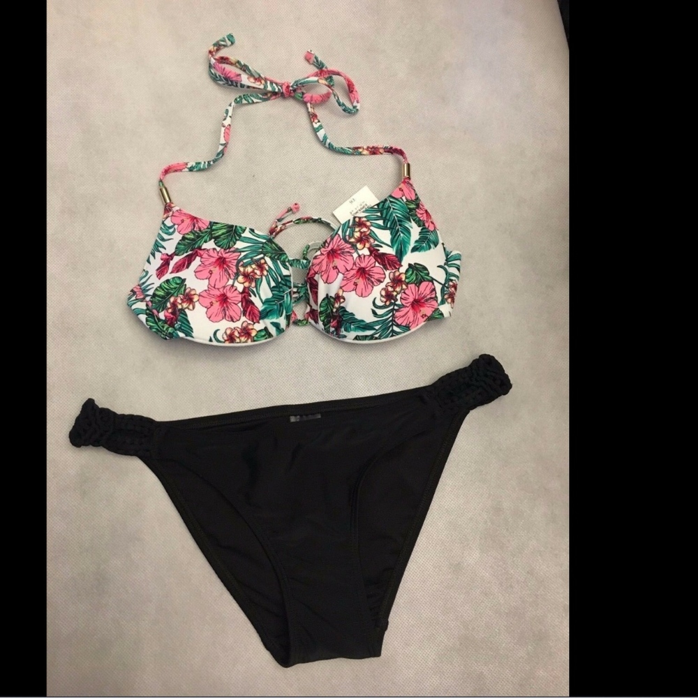 NWT TOPSHOP tropical Bikini Top and Bikini Bottom